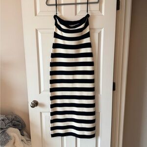 Abercrombie & Fitch Black and White Strapless Dress
